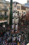 El 4 de 9 amb folre dels Castellers de Sants